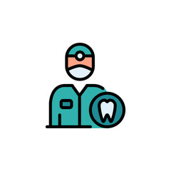 Dentist vector icon. medicine icon color outline style. perfect use for logo, presentation, website, and more. simple modern icon design filled line style