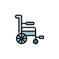 wheelchair vector icon. medicine icon color outline style. perfect use for logo, presentation, website, and more. simple modern icon design filled line style