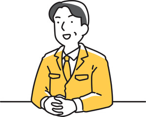 誠実に答える作業員