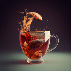 Tea in mug,  created with Generative AI technology.
