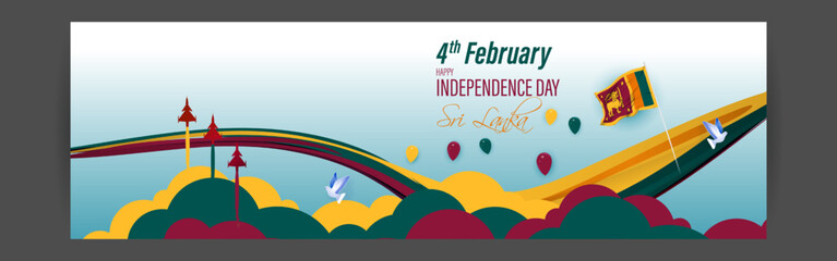 Vector illustration of Sri Lanka Independence Day banner