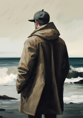 Man on the shore, great print or poster