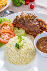 Asian Style Lamb Shank in Yellow Curry with Steamed Rice