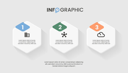 Infographic Design Template with 3 steps in creative concept