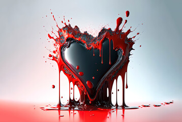 Valentine's Day Heart Splash created with Generative AI technology