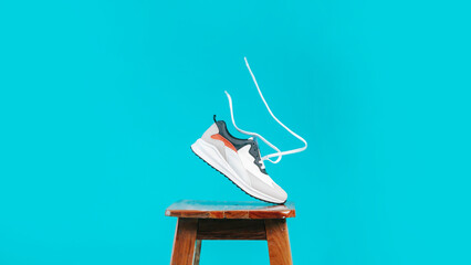 flying shoe on the chair