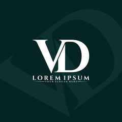 Letter VD luxury logo design vector