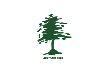 The Abstract Tree Logo Template. A simple scratch tree silhouette. Modern vector sign. Premium quality illustration logo design concept.