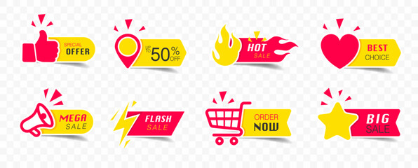 Vector business icons modern labels and tags ribbons banners stickers creative design, Shopping and Best choice price badge, special offer, big sale and new