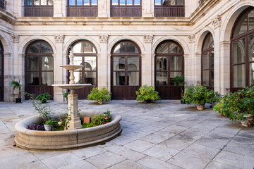 cloister with patio, Royal College of Noble Maidens, Toledo, Castilla-La Mancha, Spain