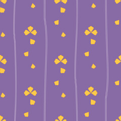 Vector purple Falling Petals seamless pattern background.