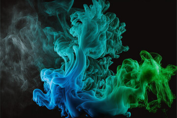 blue and green smoke