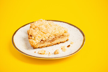 fruity shortcrust pastry pie on yellow background