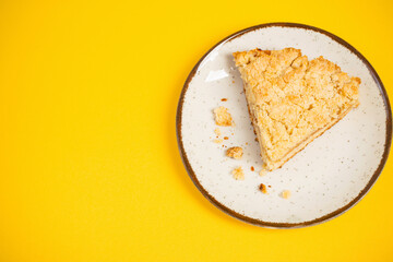 fruity shortcrust pastry pie on yellow background