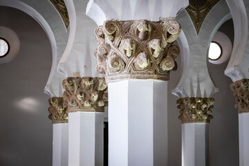 white jewish synagogue, .Santa María la Blanca, synagogue, Toledo, Castilla-La Mancha, Spain