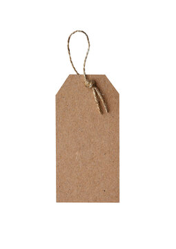 Blank tag for mockups in brown color. Retro label for fashion business design
