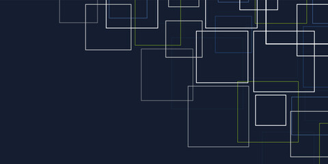 Minimalist Background, Cover or Presentation Template, Creative Design for Web - Blank Overlapped 3D Geometric Square Shaped Frames with Copyspace - Illustration in Freely Editable Vector Format