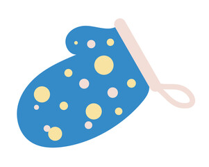 Oven mitt with dots pattern. Kitchen potholder for home baking and cooking. Vector illustration isolated design