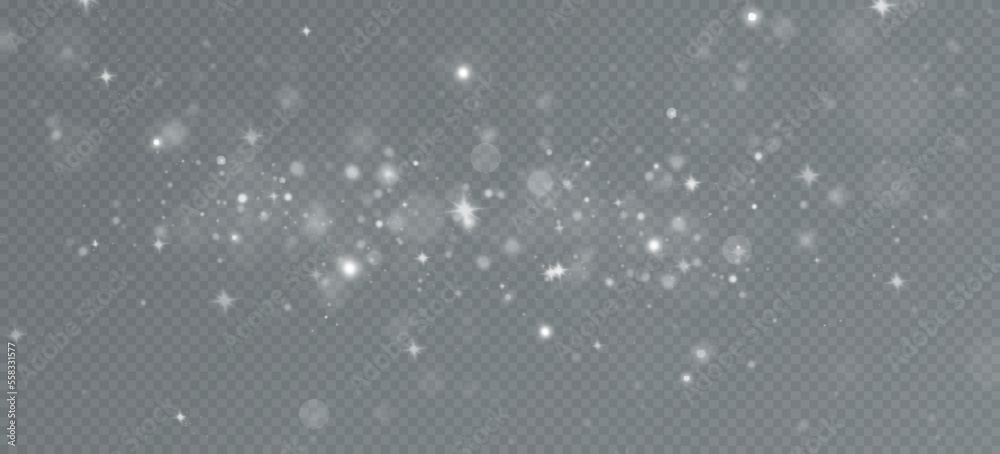 Poster light effect with glitter particles.christmas dust.white sparks shine with special light.