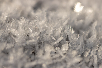 white transparent ice crystals as background