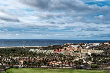 Morro Jable View with the Atlantic Ocean on Fuerteventura,  Spain