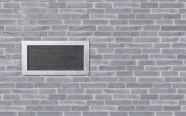 ventilation grate on a brick wall 3d