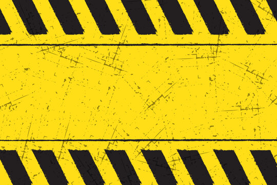 Caution warning grunge style yellow and black stripes background