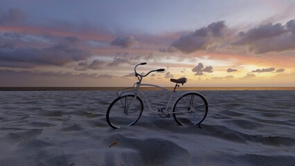 Fototapeta premium bicycle on the beach