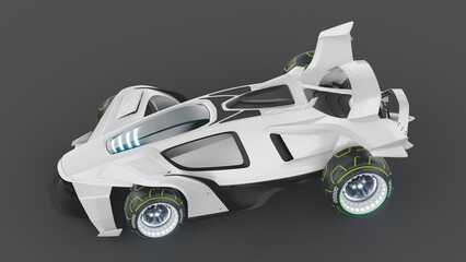 3D rendering of a generic concept car