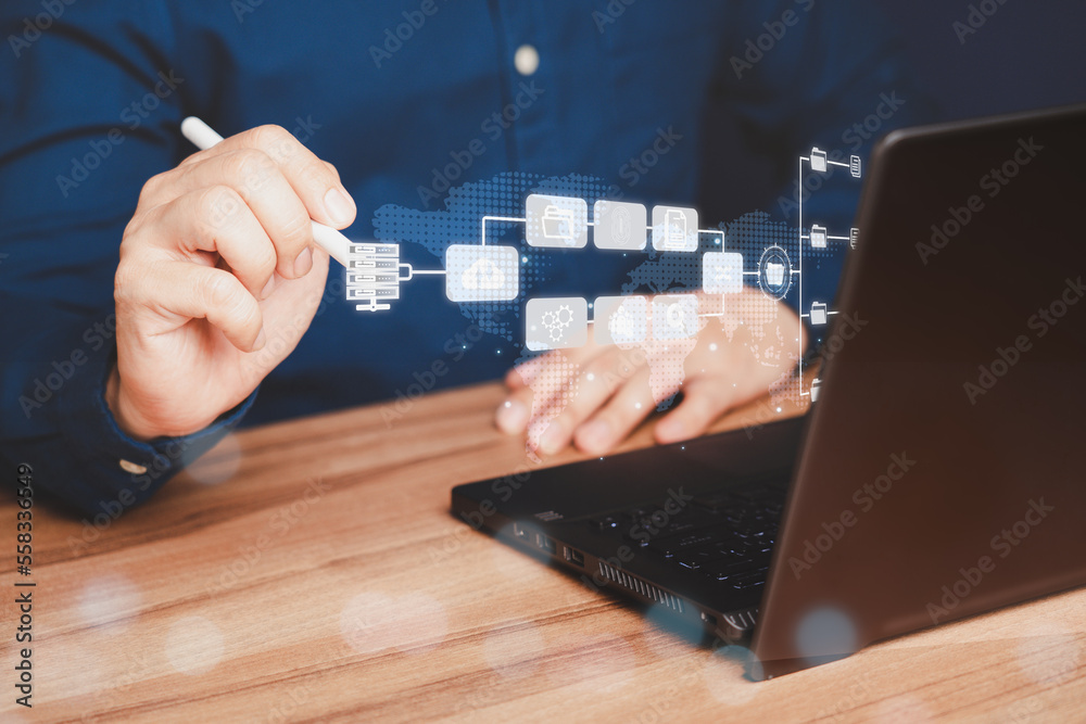 Poster Analysts work with business analytics and computer data management systems, making reports with KPIs and database-connected metrics. Corporate strategy for financial organization, sales, marketing.