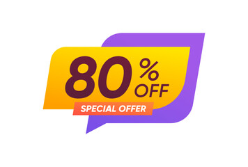 80% OFF Sale Discount banner vector design
