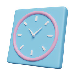 3D cartoon alarm clock wake-up time morning isolated. minimal design concept,3d render illustration