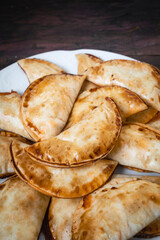 Homemade tuna, tomato and egg dumplings. Homemade and delicious Spanish tapas