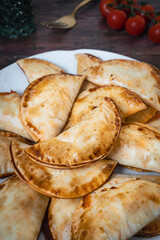 Homemade tuna, tomato and egg dumplings. Homemade and delicious Spanish tapas