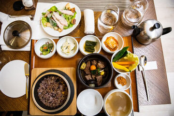 Food using steamed beef ribs, Korean traditional food, health food,
