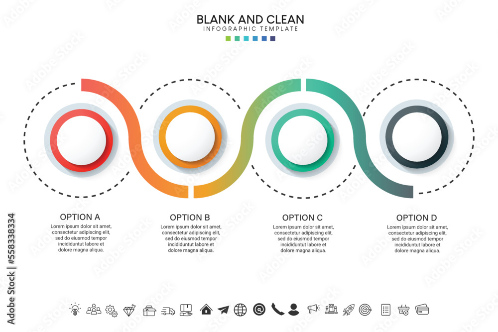 Poster Blank and clean. Steps business data visualization timeline process infographic template design