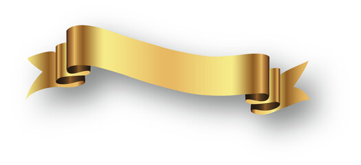 ribbon gold color Christmas Celebration. Christmas ribbon with shadow, xmas wrap element template