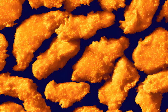 Illustration Of Chicken Nuggets In The Retro Style, Generative Ai