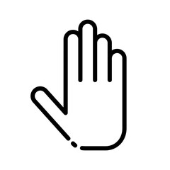 Hand line icon. Work, remotely, internet, earnings, stop, finger, press, freelancing, online. technology concept. Vector black line icon on white background