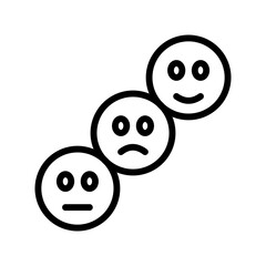 Face line icon. Emotions, social networks, reaction, assessment, mood, approval, like, dislike, neutral, business, internet, app, comment. Communication concept Vector black line icon