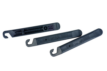 Few of Bicycle Tire Pry Lever isolated on white background.Top view