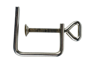 Old iron C-clamp. Isolated on white background