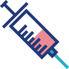 Syringe icon. Vaccine color symbol. Medical shot