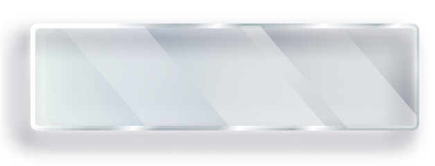 Fototapeta premium Glass transparent board. PNG glass plates with a place for inscriptions isolated. 
