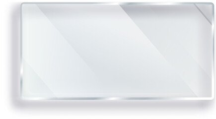 Glass transparent  banners. PNG glass plates with a place for inscriptions isolated
