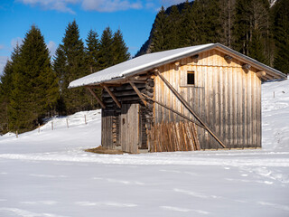 Germany, Alps, Bavaria, Allgäu, Oberstdorf, Birgsau, Haystack