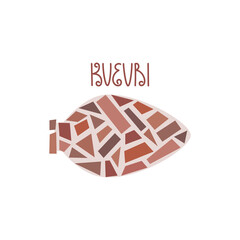Art Kvevri logo vector illustration. Traditional Georgian clay vessel Qvevri for making wine