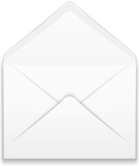 White open envelope. Mail symbol. Letter icon