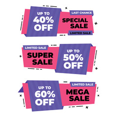 Special offer sale banner element collection set