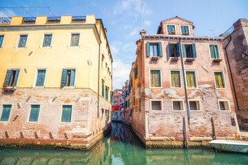 Cityscape in Venice Italy with a river canal